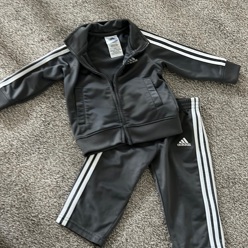 Grey Adidas tracksuit 12 months
